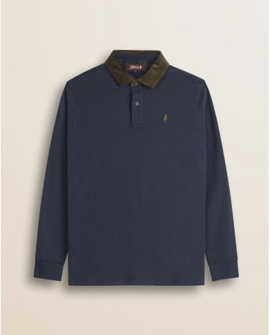 MCS POLO IN JERSEY CON COLLO IN VELLUTO A COSTE