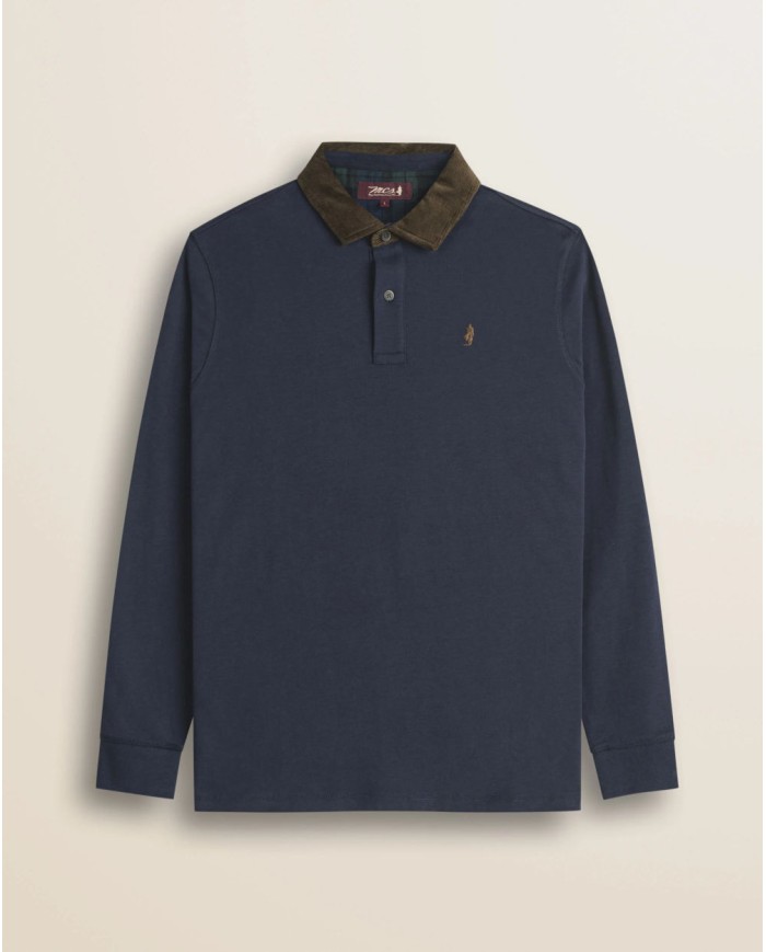 MCS POLO IN JERSEY CON COLLO IN VELLUTO A COSTE