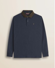 MCS POLO IN JERSEY CON COLLO IN VELLUTO A COSTE