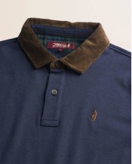 MCS POLO IN JERSEY CON COLLO IN VELLUTO A COSTE