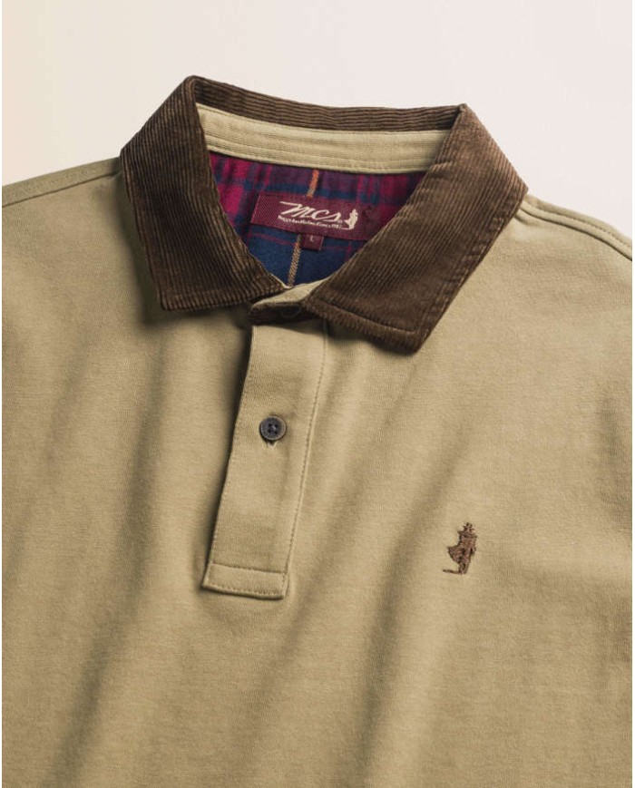 MCS POLO IN JERSEY CON COLLO IN VELLUTO A COSTE