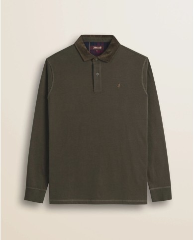 MCS POLO IN JERSEY CON COLLO IN VELLUTO A COSTE