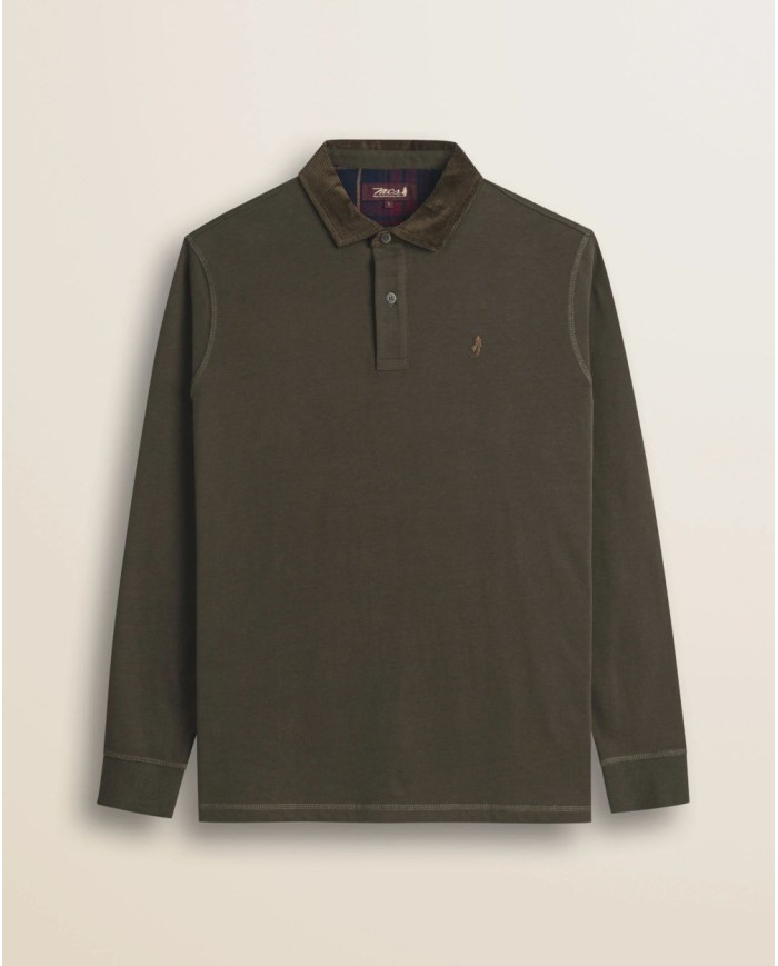 MCS POLO IN JERSEY CON COLLO IN VELLUTO A COSTE