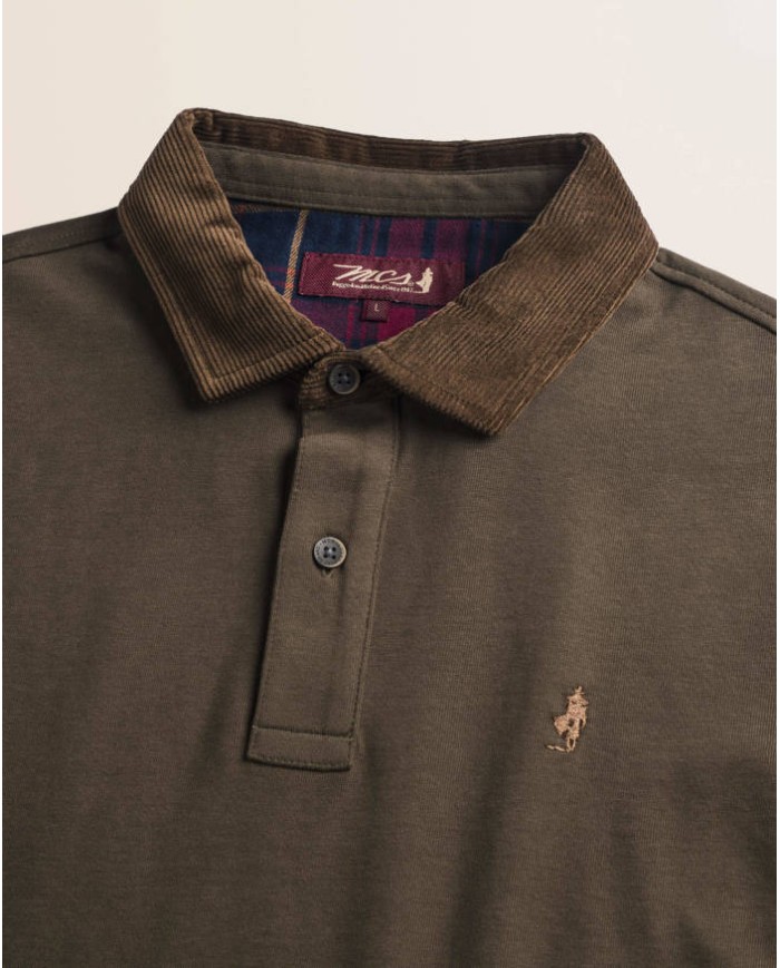 MCS POLO IN JERSEY CON COLLO IN VELLUTO A COSTE