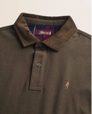 MCS POLO IN JERSEY CON COLLO IN VELLUTO A COSTE