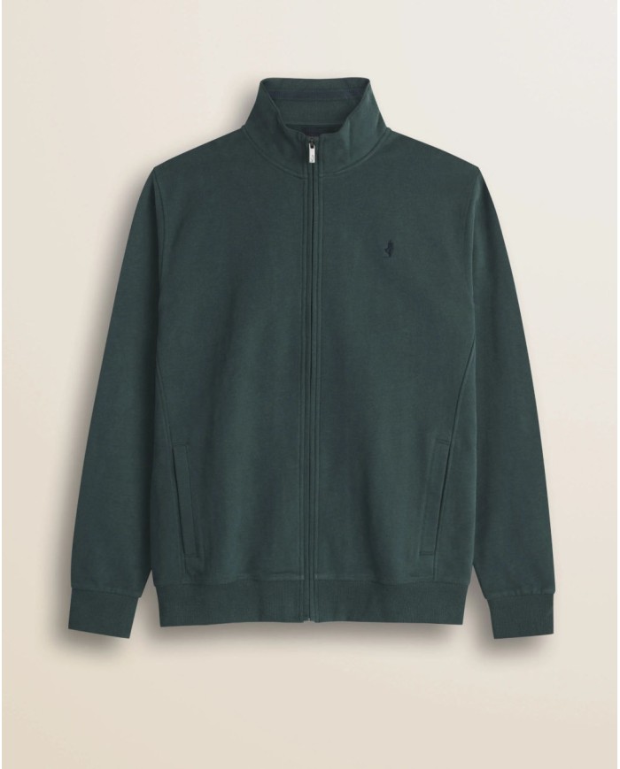 MCS FELPA FULL ZIP IN COTONE SMERIGLIATO