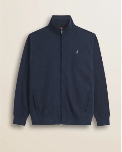 MCS FELPA FULL ZIP IN COTONE SMERIGLIATO