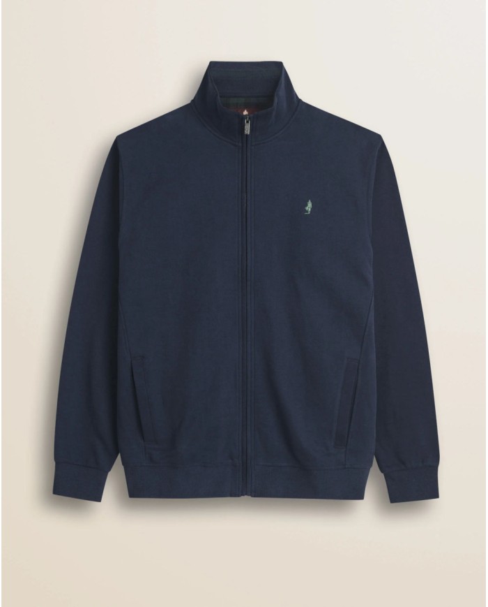 MCS FELPA FULL ZIP IN COTONE SMERIGLIATO