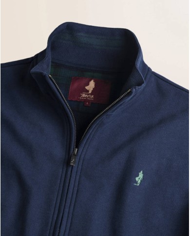 MCS FELPA FULL ZIP IN COTONE SMERIGLIATO