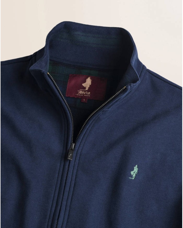 MCS FELPA FULL ZIP IN COTONE SMERIGLIATO