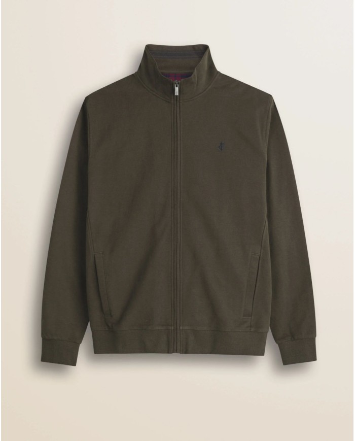 MCS FELPA FULL ZIP IN COTONE SMERIGLIATO