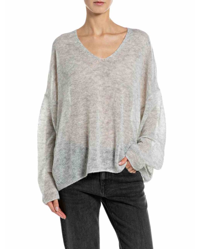 REPLAY MAGLIA CON SCOLLO A V