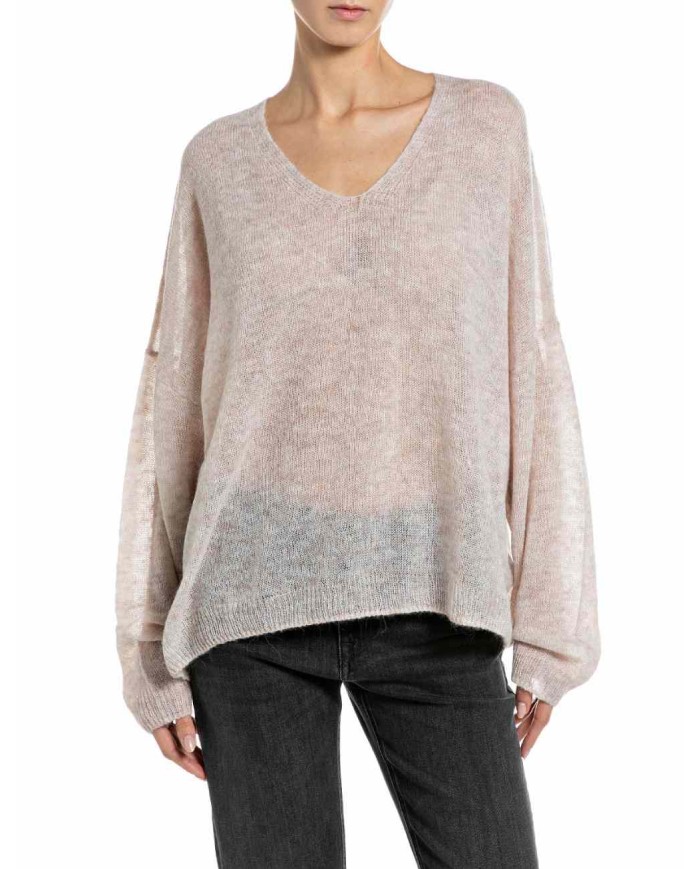 REPLAY MAGLIA CON SCOLLO A V