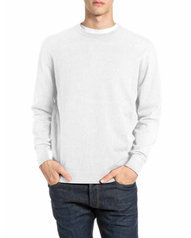 REPLAY MAGLIONE GIROCOLLO IN COTONE E CASHMERE