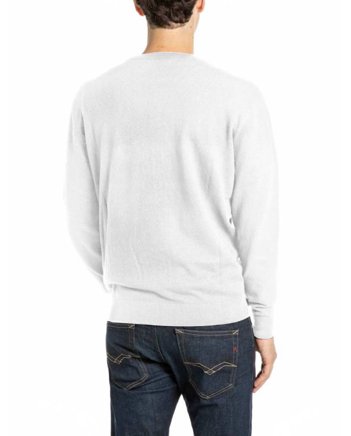 REPLAY MAGLIONE GIROCOLLO IN COTONE E CASHMERE