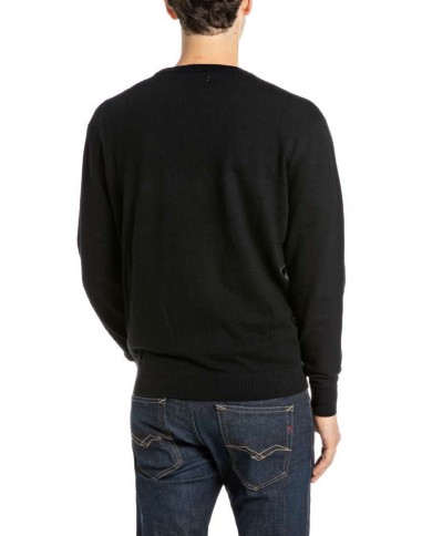 REPLAY MAGLIONE GIROCOLLO IN COTONE E CASHMERE