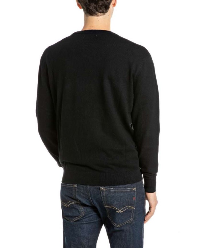 REPLAY MAGLIONE GIROCOLLO IN COTONE E CASHMERE