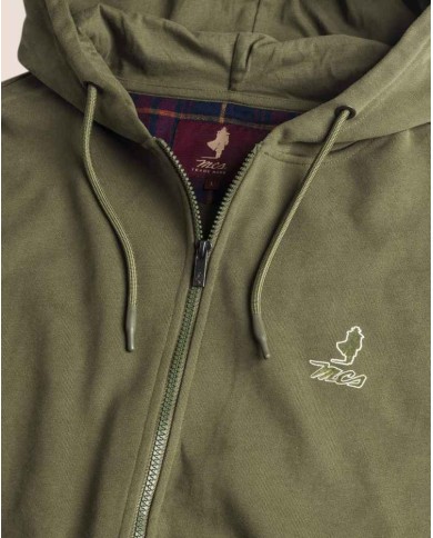 MCS FELPA FULL ZIP CON CAPPUCCIO IN COTONE