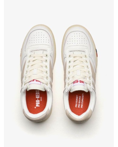 PRO-KEDS SNEAKERS DONNA SKY IN PELLE BIANCA E SABBIA