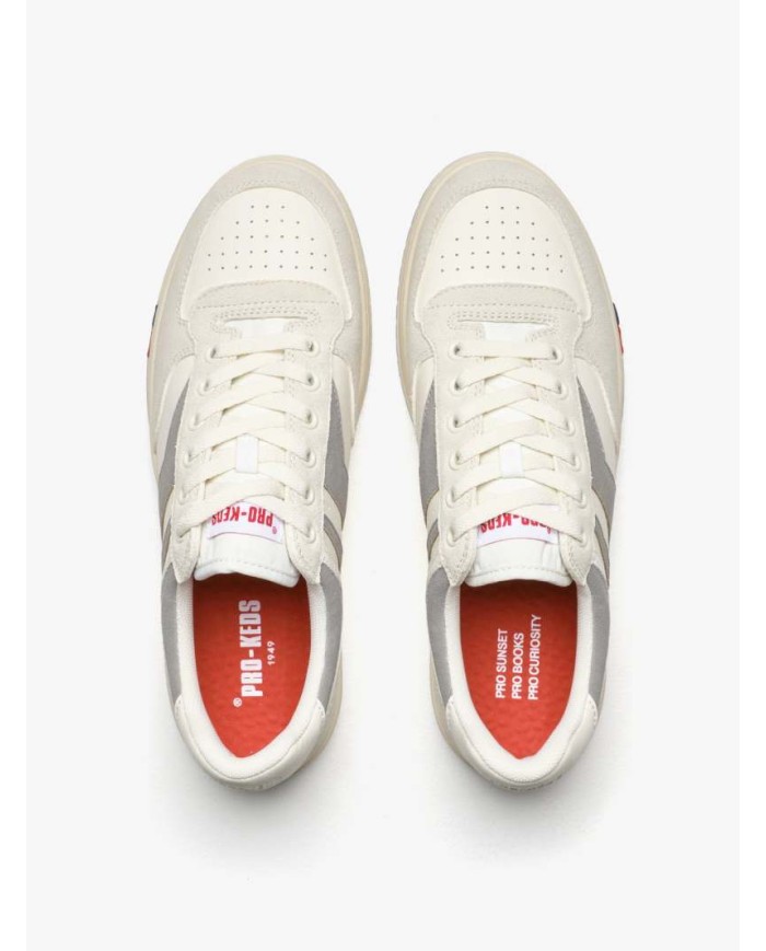 PRO-KEDS SNEAKERS UOMO SKY IN PELLE CREMA E GRIGIA