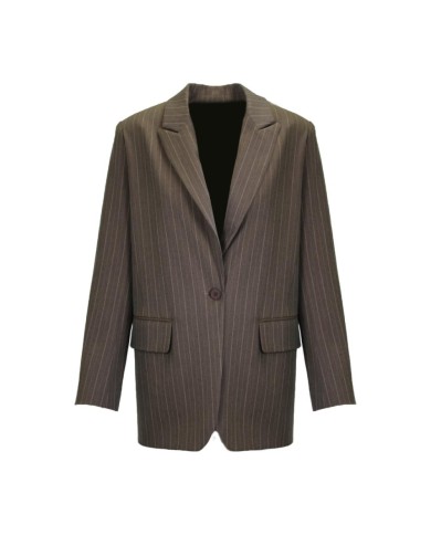 ANONYME GIACCA IN VISCOSA STRIPE OVER