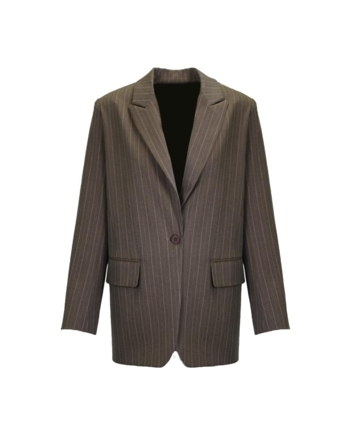 ANONYME GIACCA IN VISCOSA STRIPE OVER