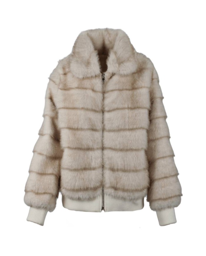 ANONYME PELLICCIA STRIPE FUR BOMBER