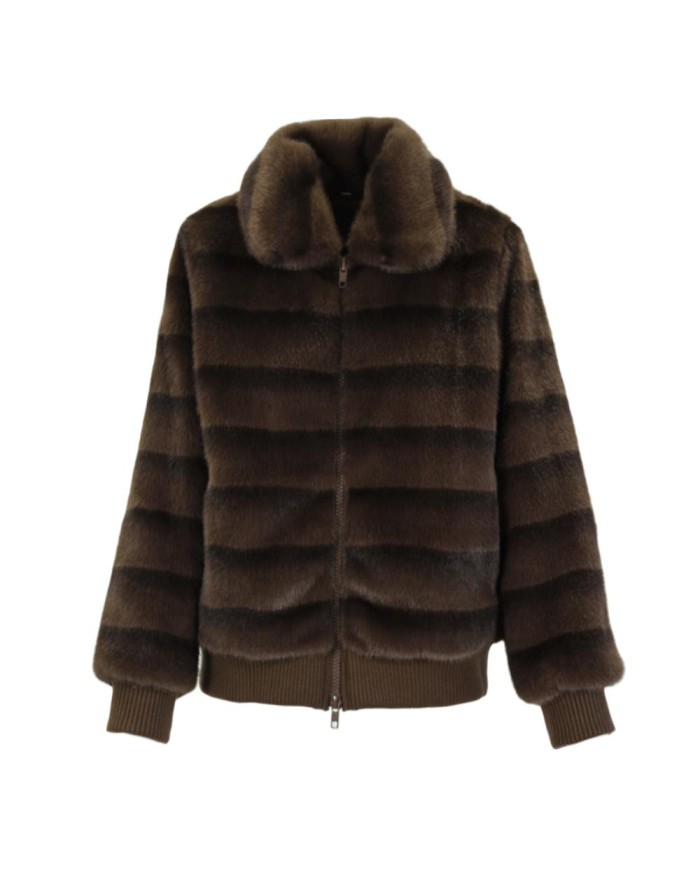 ANONYME PELLICCIA STRIPE FUR BOMBER