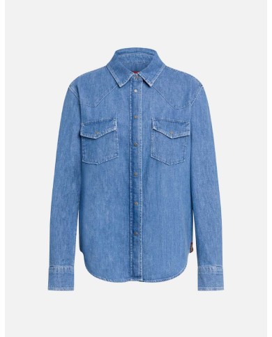 DONDUP CAMICIA REGULAR IN DENIM FISSO