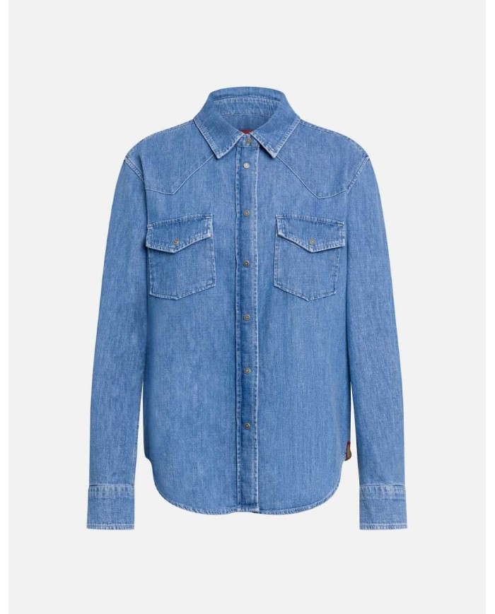 DONDUP CAMICIA REGULAR IN DENIM FISSO
