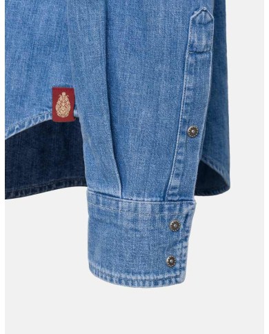 DONDUP CAMICIA REGULAR IN DENIM FISSO