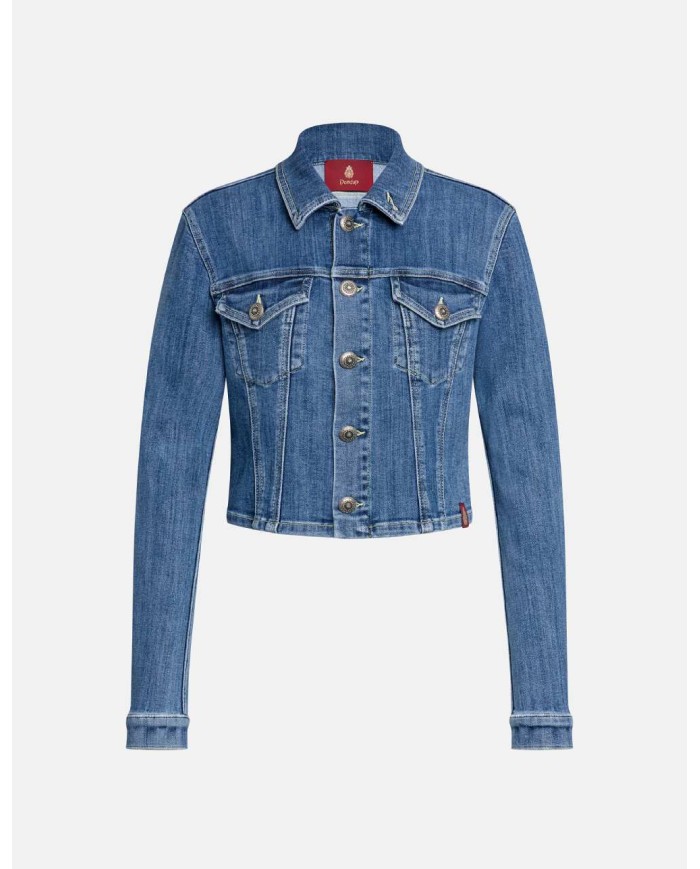 DONDUP GIUBBINO CROPPED IN DENIM STRETCH