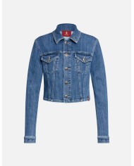 DONDUP GIUBBINO CROPPED IN DENIM STRETCH