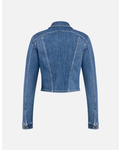 DONDUP GIUBBINO CROPPED IN DENIM STRETCH
