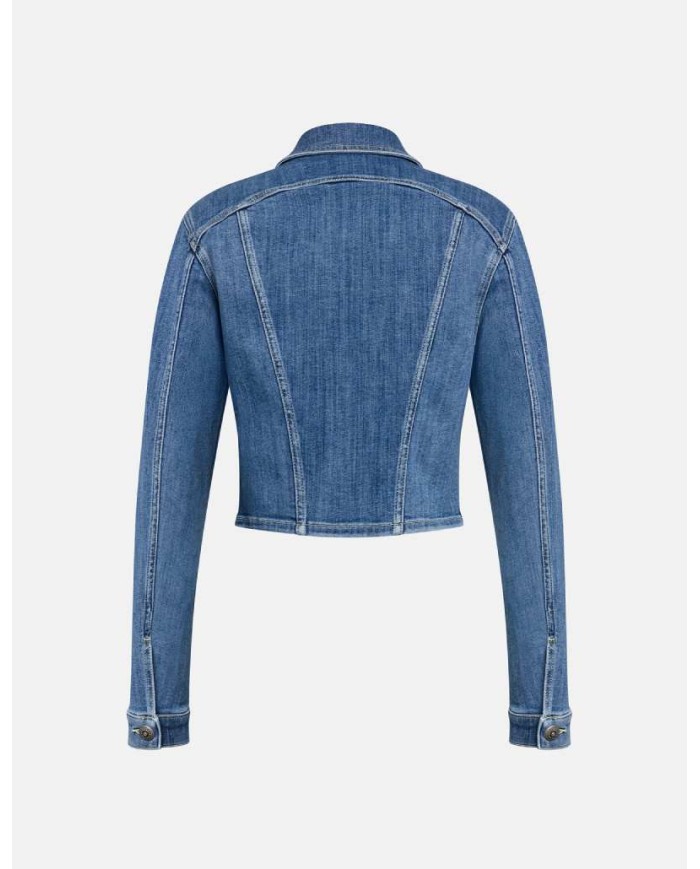 DONDUP GIUBBINO CROPPED IN DENIM STRETCH