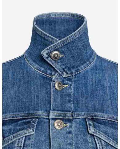 DONDUP GIUBBINO CROPPED IN DENIM STRETCH