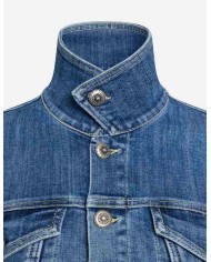 DONDUP GIUBBINO CROPPED IN DENIM STRETCH