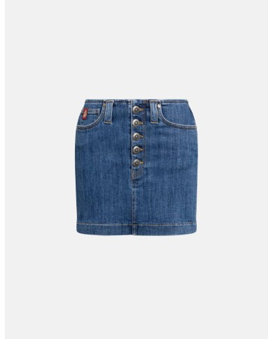 DONDUP GONNA MIDI IN DENIM STRETCH