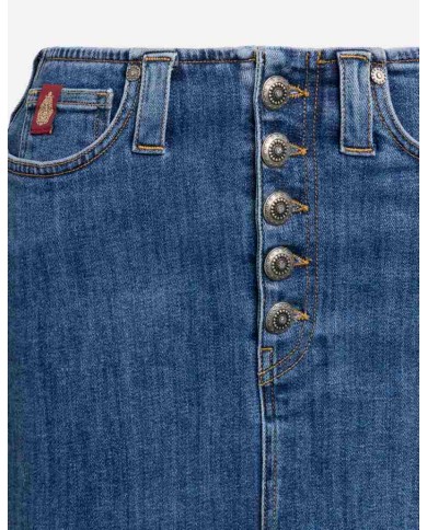 DONDUP GONNA MIDI IN DENIM STRETCH