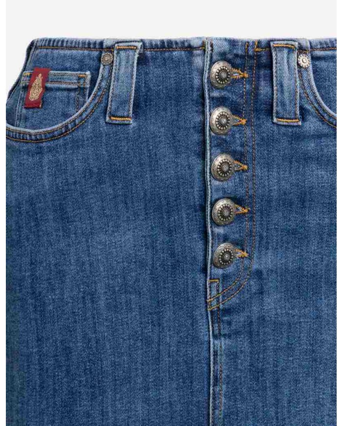 DONDUP GONNA MIDI IN DENIM STRETCH