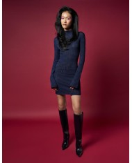 DONDUP ABITO TRICOT SLIM IN VISCOSA JACQUARD