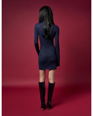 DONDUP ABITO TRICOT SLIM IN VISCOSA JACQUARD