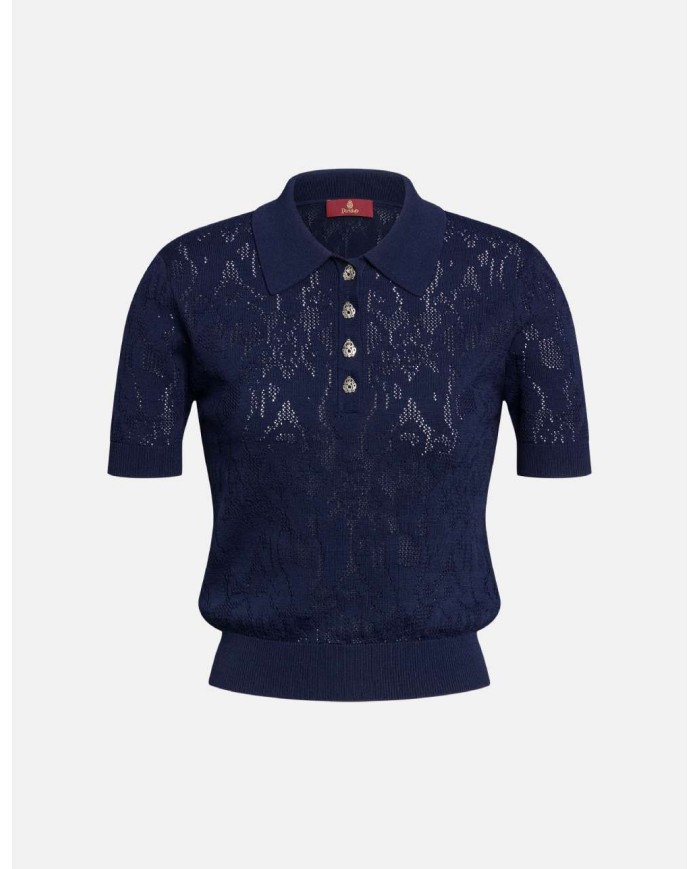 DONDUP POLO TRICOT IN VISCOSA JACQUARD