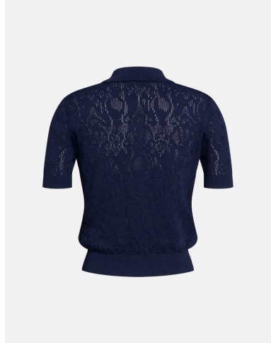 DONDUP POLO TRICOT IN VISCOSA JACQUARD