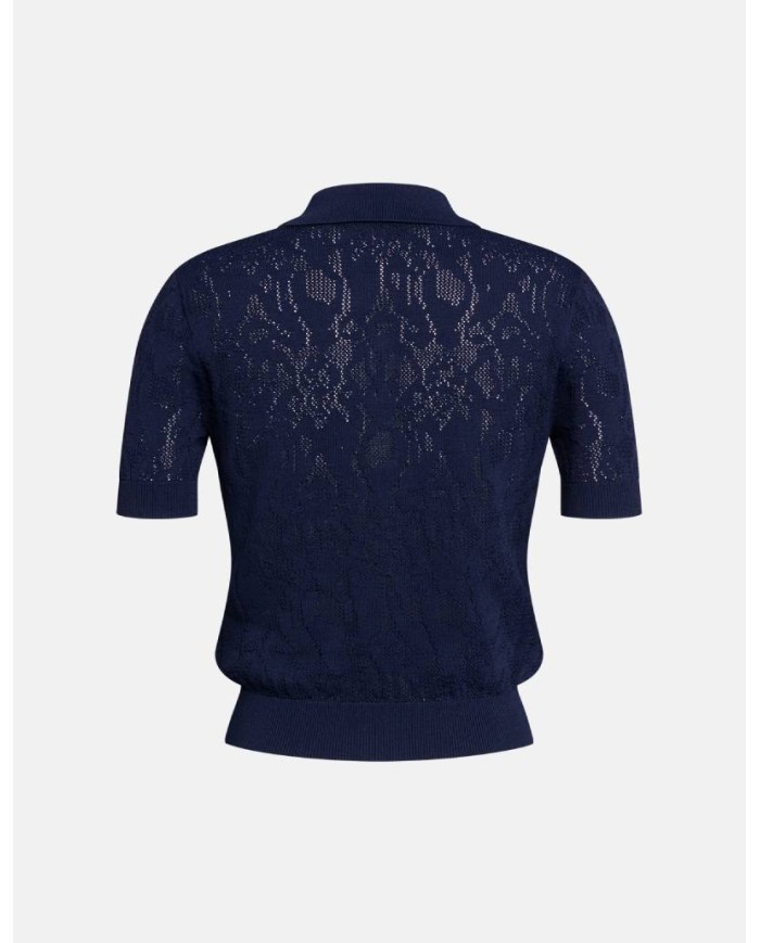 DONDUP POLO TRICOT IN VISCOSA JACQUARD