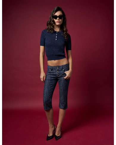 DONDUP POLO TRICOT IN VISCOSA JACQUARD