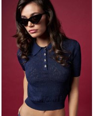 DONDUP POLO TRICOT IN VISCOSA JACQUARD