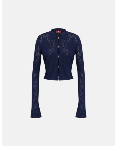 DONDUP CARDIGAN TRICOT SLIM IN VISCOSA JACQUARD