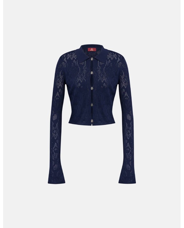 DONDUP CARDIGAN TRICOT SLIM IN VISCOSA JACQUARD