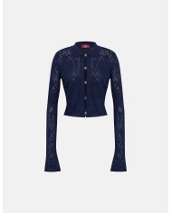 DONDUP CARDIGAN TRICOT SLIM IN VISCOSA JACQUARD